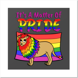 Gay Pride Lion- With Text Posters and Art